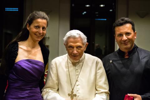 Private concert for pope emeritus Benedikt XVI in the Vatican