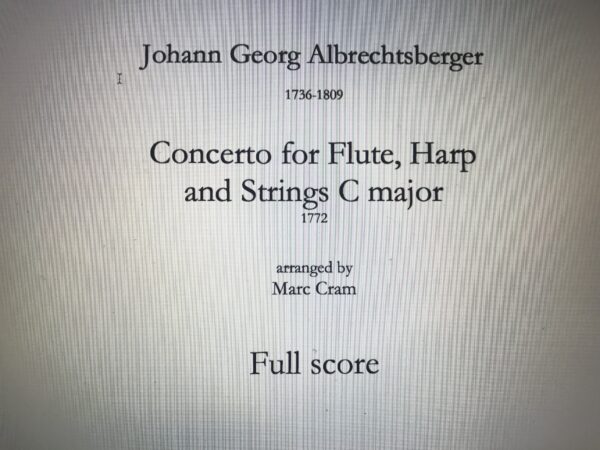 zum Download: Albrechtsberger Concerto for Flute, Harp and Strings